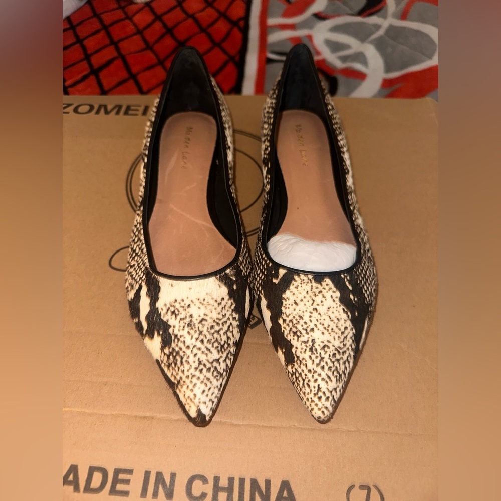 Maiden lane Chic Snakeskin Pattern Heels